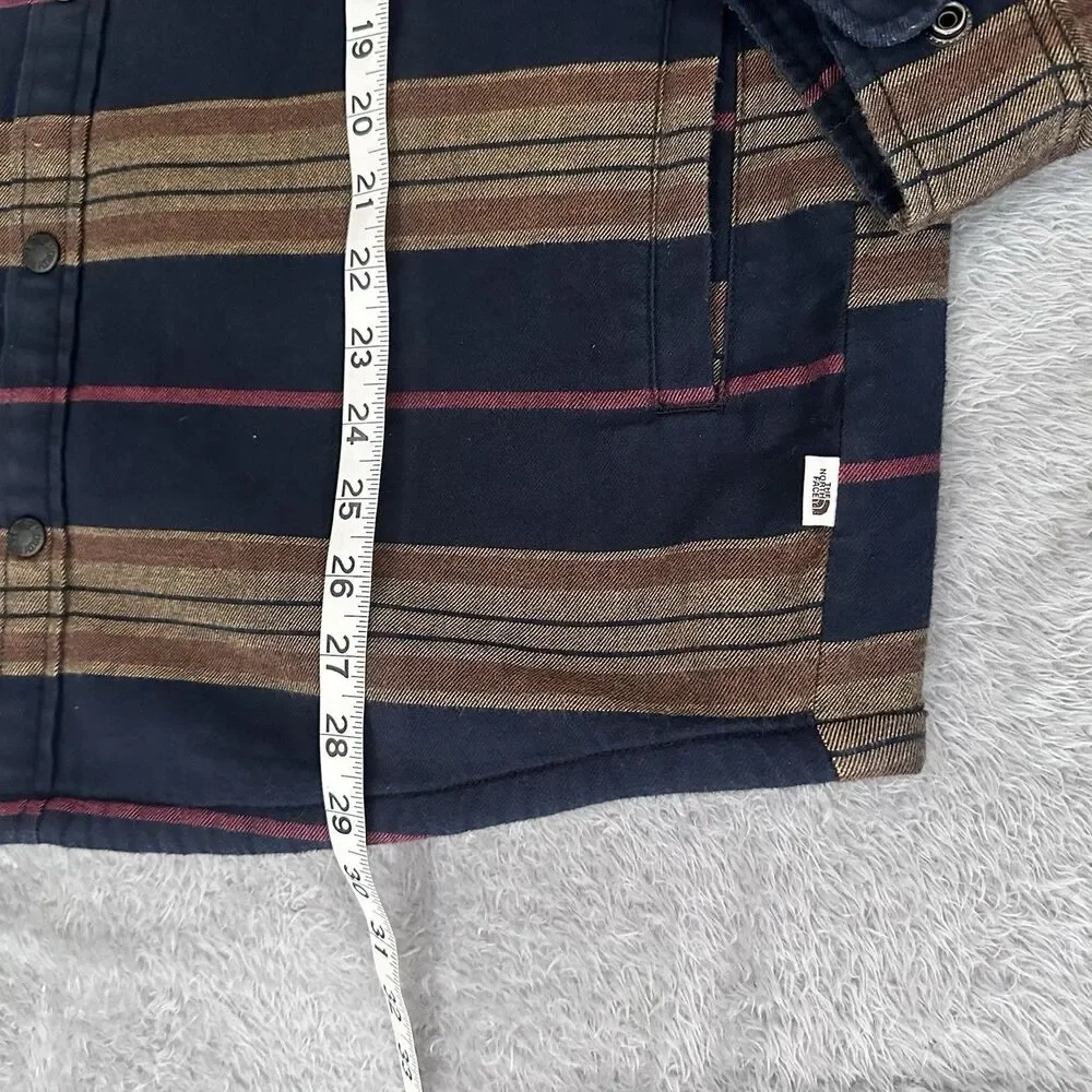 The North Face Men's Campshire Sherpa Lined Shirt Jacket Size L Brown Plaid